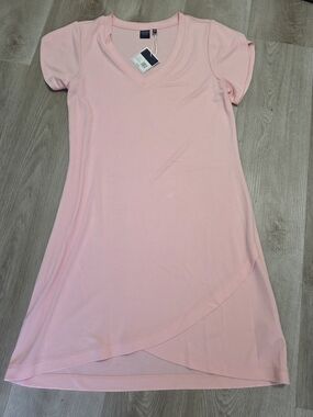 Kaari Blue Light Pink V-Neck Mini Dress